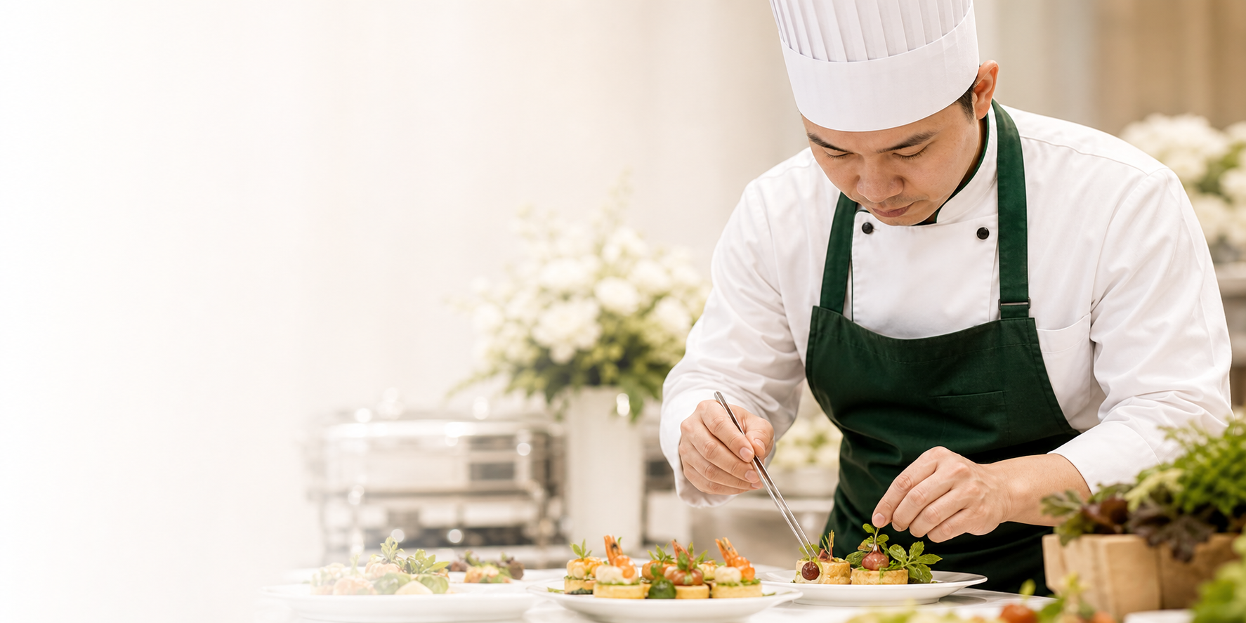 Đầu bếp CTH chuẩn bị món tiệc